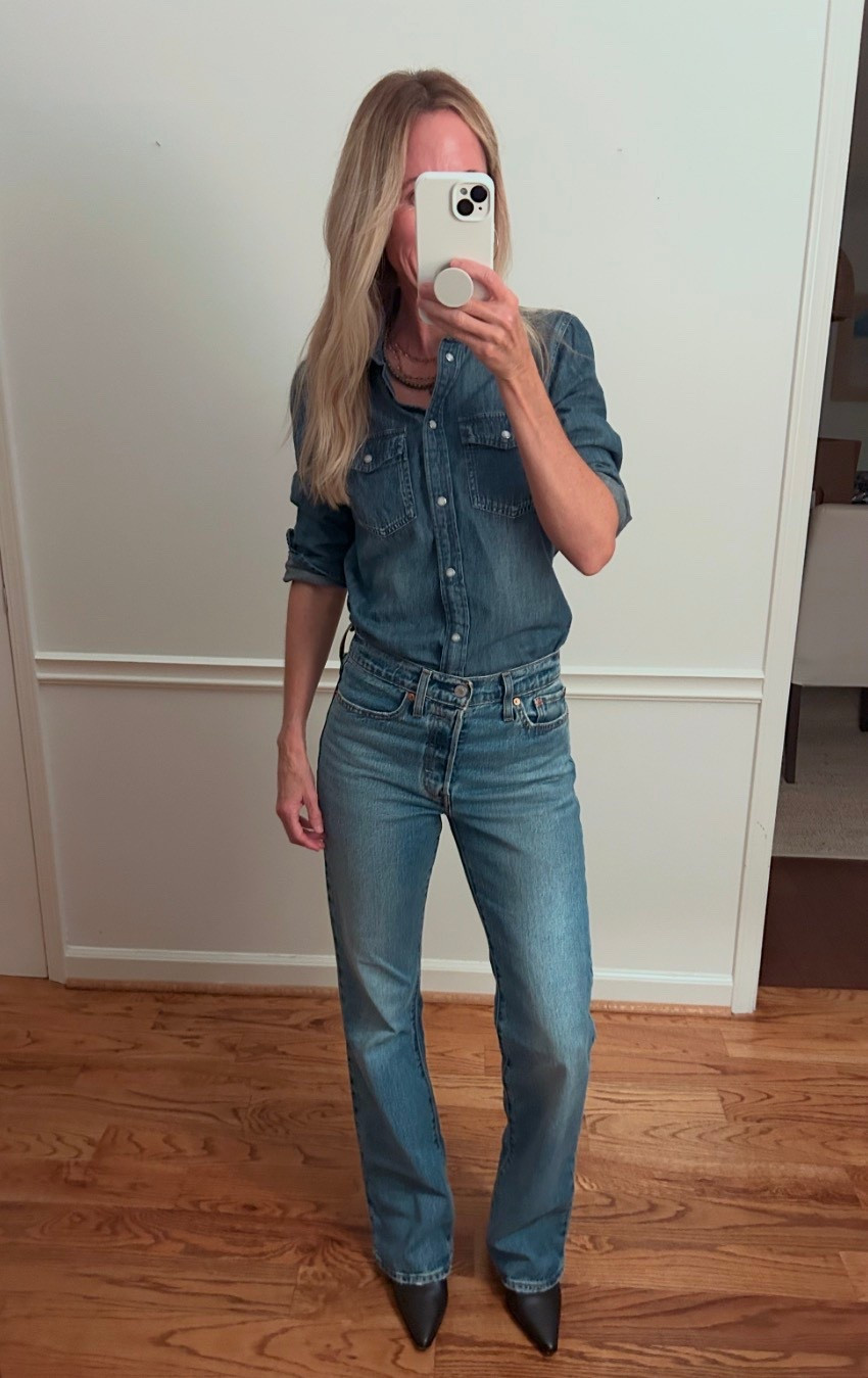Double Date Nite🥂
Denim on denim
#levis #jcrew @jcrew

#LTKdayinmylife #LTKmomlife #LTKOver40