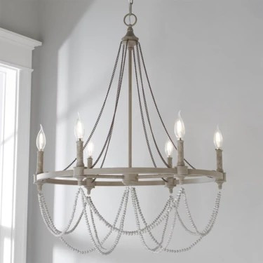 Elegant Rustic Drape Chandelier - 6 Light | Shades of Light