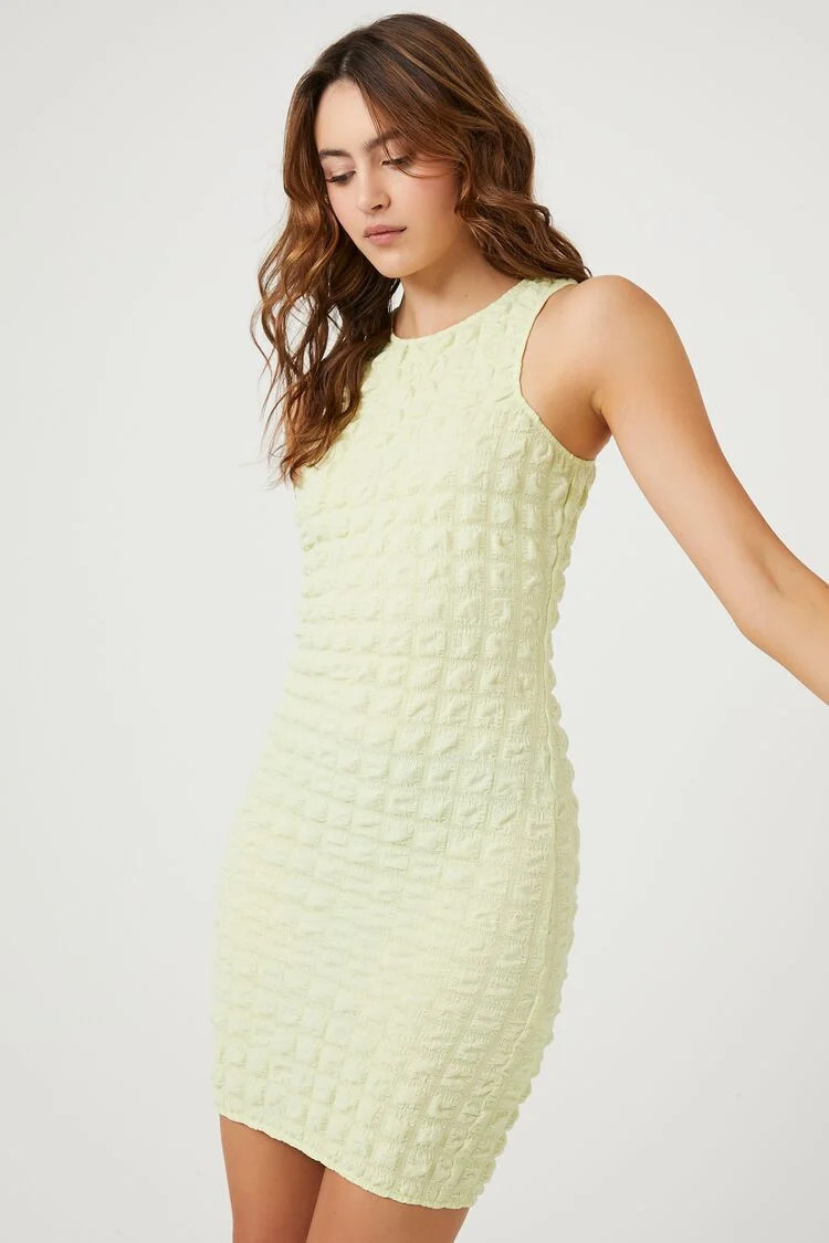 Women's Textured Sleeveless Mini Dress in Pistachio Large | Forever 21 (US)