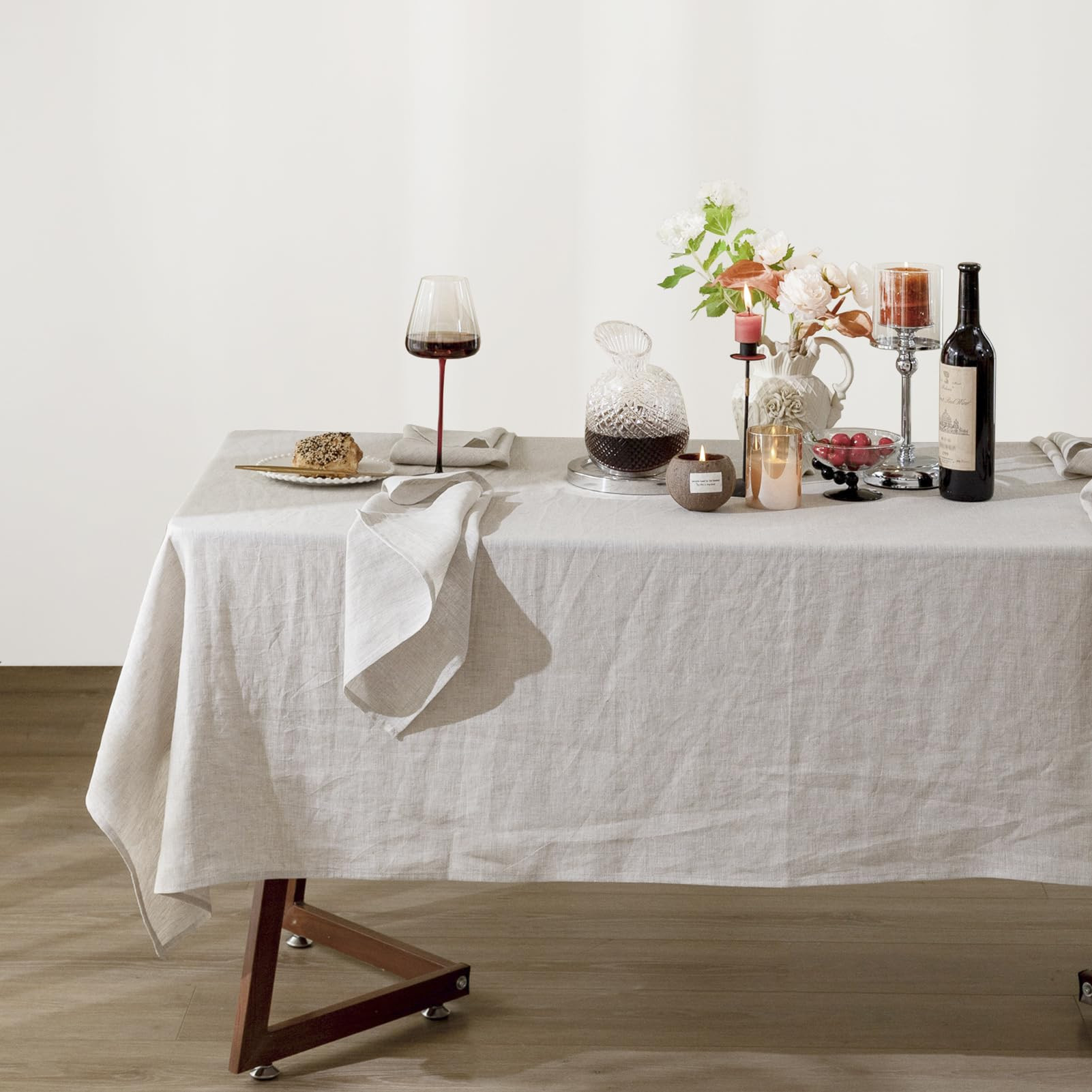 Talasily Linen Tablecloth 100% Pure Linen Table Cloth 60x84 Inches Rectangle Tablecloths Washable... | Amazon (US)