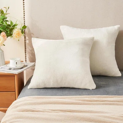 Velvet Pillow Covers 18x18 (2 Pack) - Ultra Soft Square Cushion Cases with Hidden Zipper | Cozy Fleece Bed & Couch Pillowcases for Teens & Young Adult | Wayfair North America