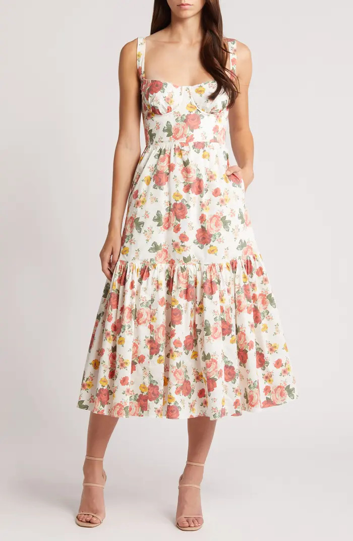 Elia Floral Sweetheart Neck Sundress | Nordstrom