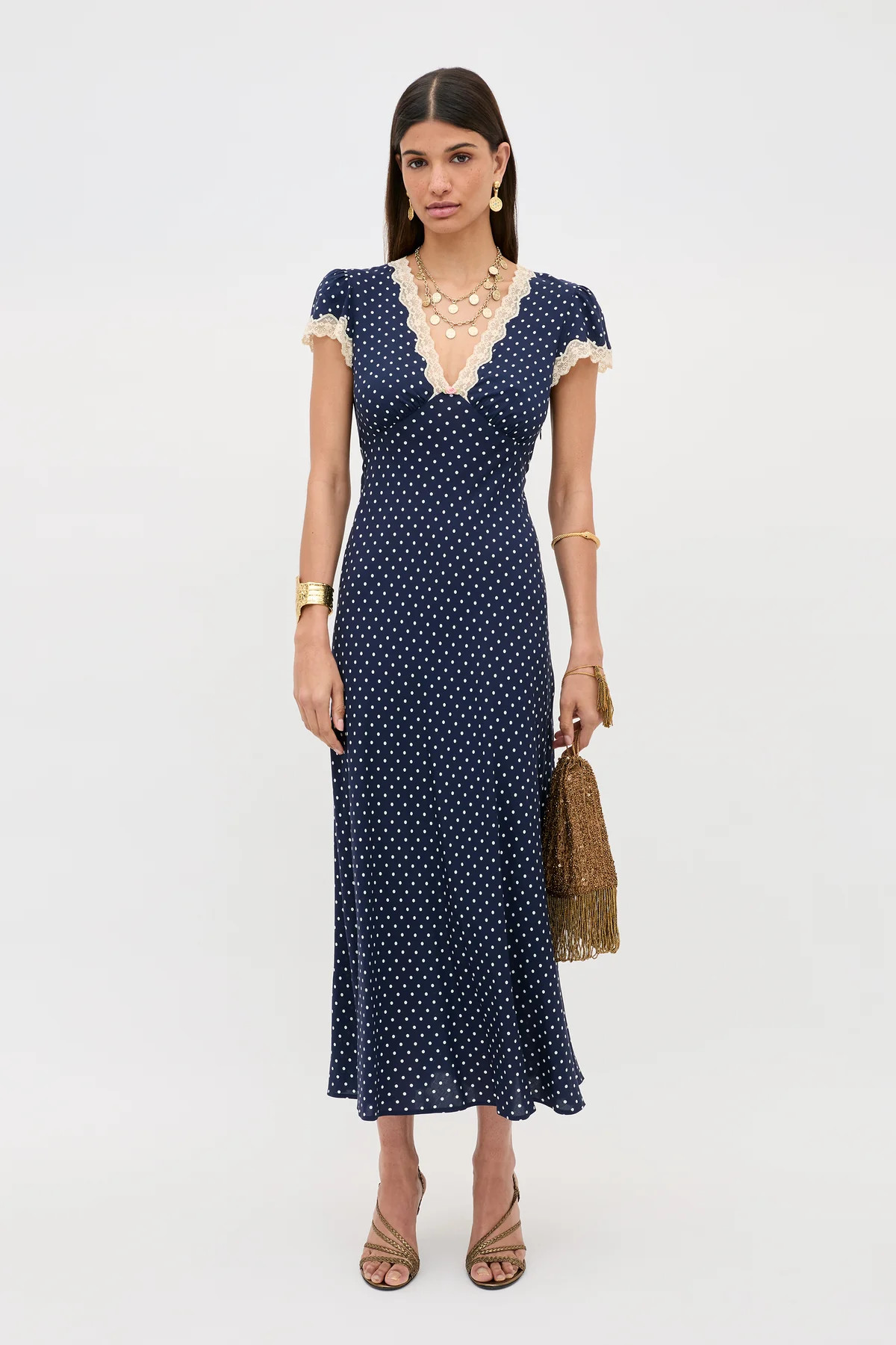 Clarice - Navy Polka Dot | Rixo