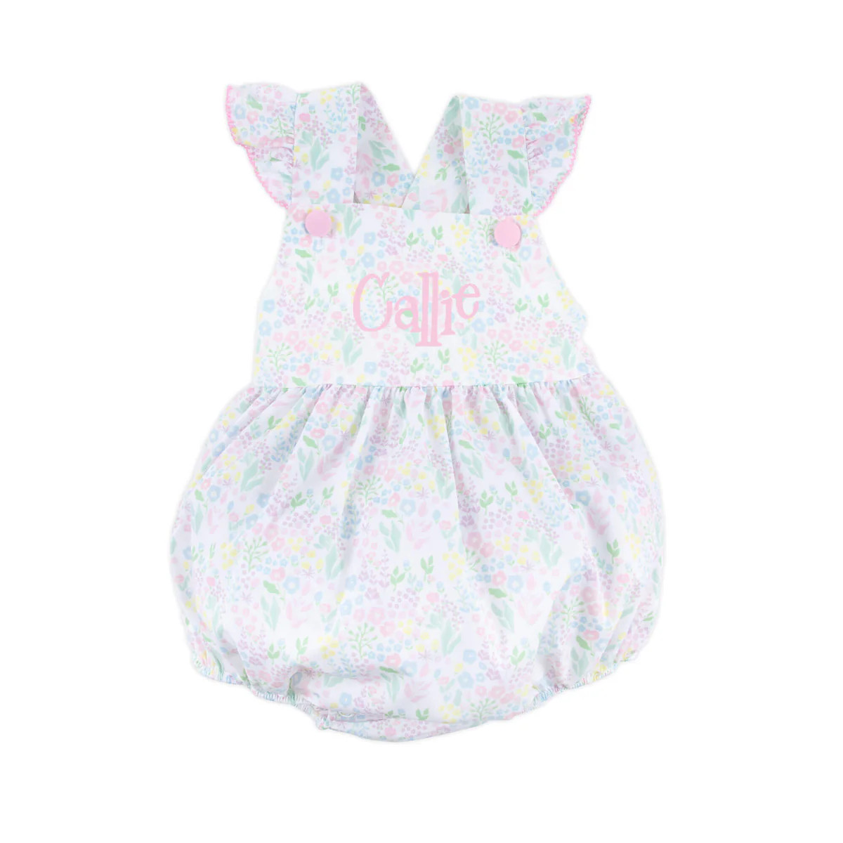 Blue Pink & Purple Floral Print Ruffle Bubble | Classic Whimsy