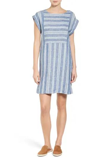 Women's Caslon Stripe Linen Shift Dress | Nordstrom