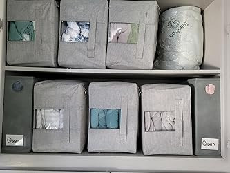 SpaceAid 4 Pack Bed Sheet Organizers and Storage, Foldable Sheet Organizer for Linen Closet, Shee... | Amazon (US)