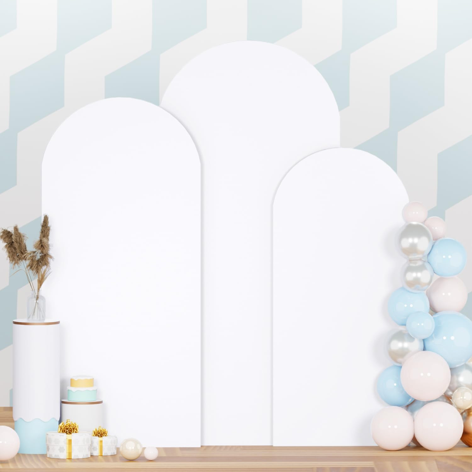 Arch Cover Set of 3 White Wedding Arched Backdrop Cover 4ft 5ft 6ft Spandex Fitted Arch Covers fo... | Amazon (US)