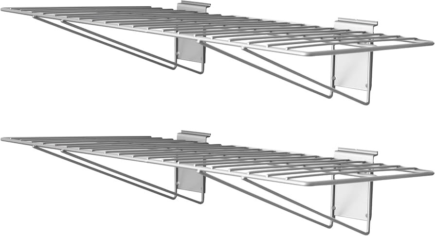 Crownwall Slat Wall Shelves 24-Inch by 12-Inch Steel Wire Bracket Shelf for Storage and Organizat... | Amazon (US)