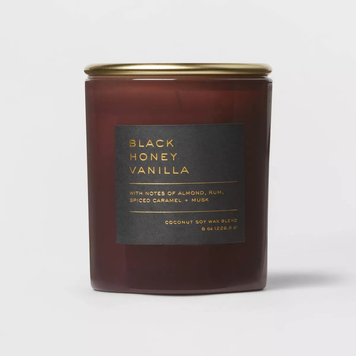 8oz Lidded Glass Jar Black Honey Vanilla Candle Plum Purple - Threshold™ | Target