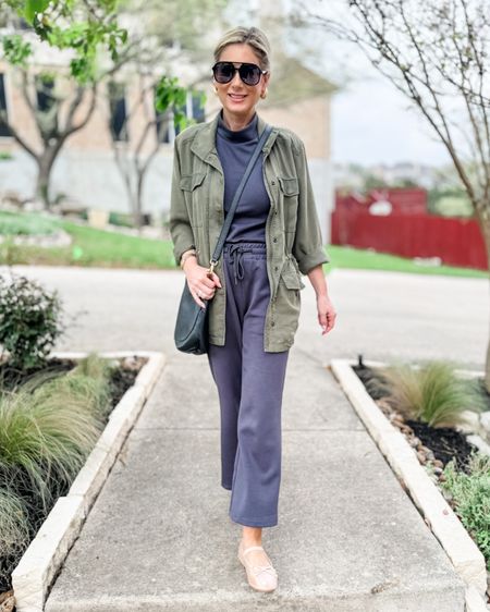 Wearing everything on repeat! This set is going to be my go to travel set this spring and summer! It’s a sleeveless mock neck, drawstring waist with pockets and the fabric reminds me so much of the Spanx AirEssentials line without the same price tag. I threw on this 100% Tencel utility jacket which is also great for travel-it folds up into nothing! Wearing everything in a size small. Use code MARNIE20 to get 20% off my bag!

#springjacket #traveloutfit #springoutfit #twopieceset #amazonfind #amazonset #utilityjacket 

#LTKtravel #LTKfindsunder50 #LTKover40