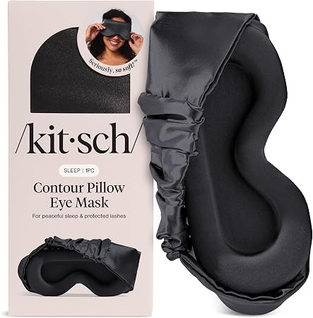 Kitsch Contour Satin Sleep Mask | Eye Masks for Sleep - Charcoal | Softer Than Silk Sleep Mask, B... | Amazon (US)