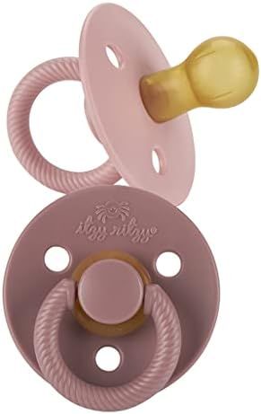 Itzy Ritzy Natural Rubber Pacifiers for Ages 0 - 6 Months, Blossom & Rosewood, 2 Count | Amazon (US)