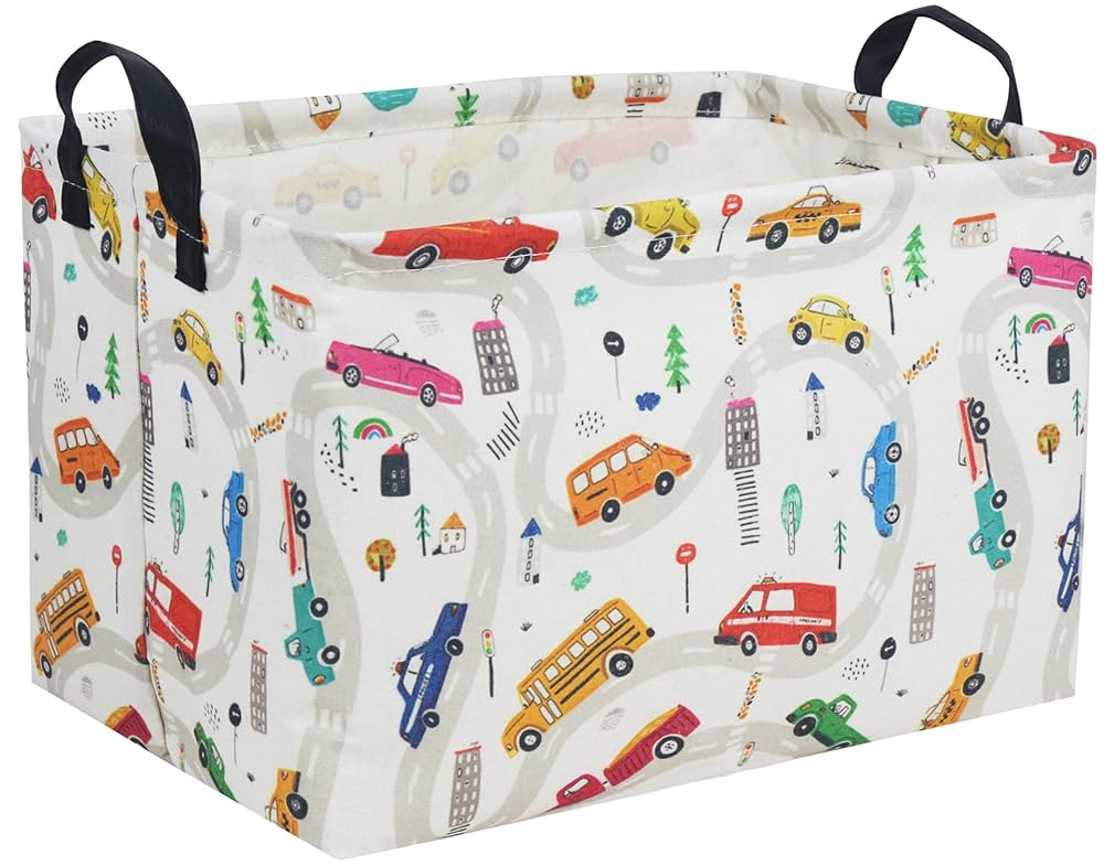 Essme Rectangular Boys Basket,Kids Storage Basket with Handles for Car Decor,Racing Storage Bin... | Amazon (US)