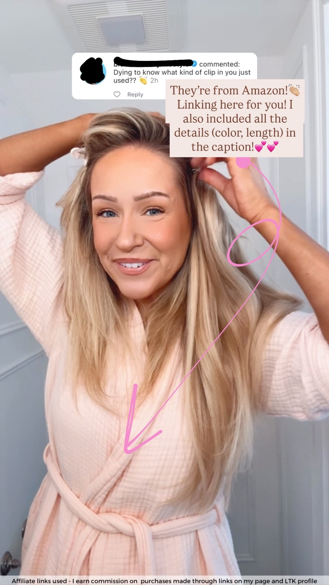 Amazon clip in hair extensions wearing the color “16/22 light blonde highlighted golden blonde” in 18” length, I’m wearing two packs of them for extra volume!✨




#LTKBeauty