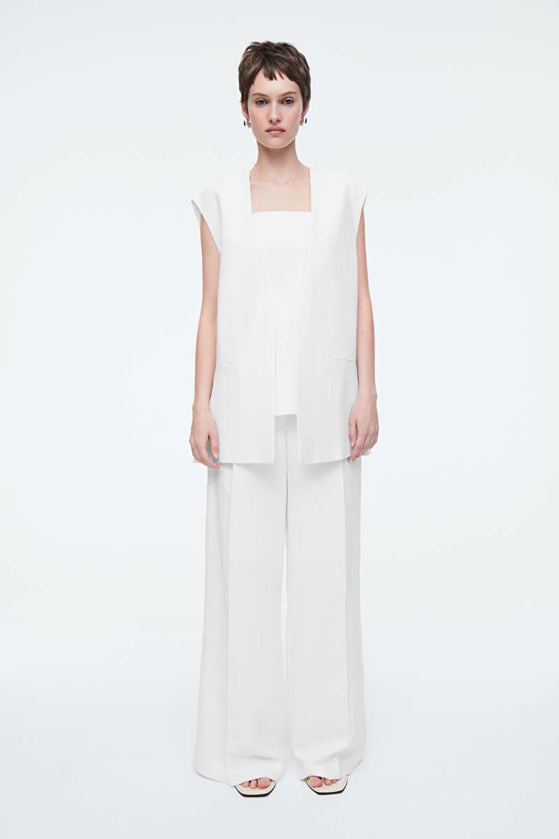 LINEN BUSTIER TOP - WHITE - COS | COS UK