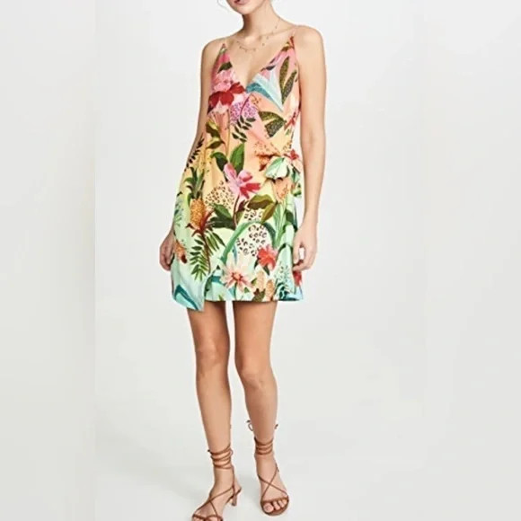 Farm Rio Amazonian Ombre Mini Wrap Dress S | Poshmark