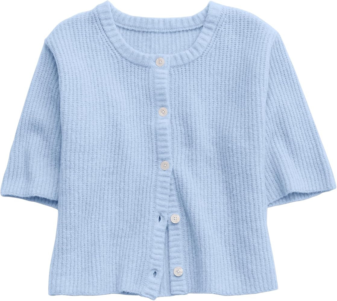 Gacaky Women's Lightweight Cardigan Sweater Short Sleeve Casual Crewneck Button Soft Knit Cardiga... | Amazon (US)