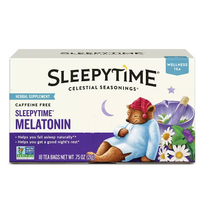 Celestial Seasonings Sleepytime Melatonin Wellness Tea Bags - Caffeine Free - 18ct | Target