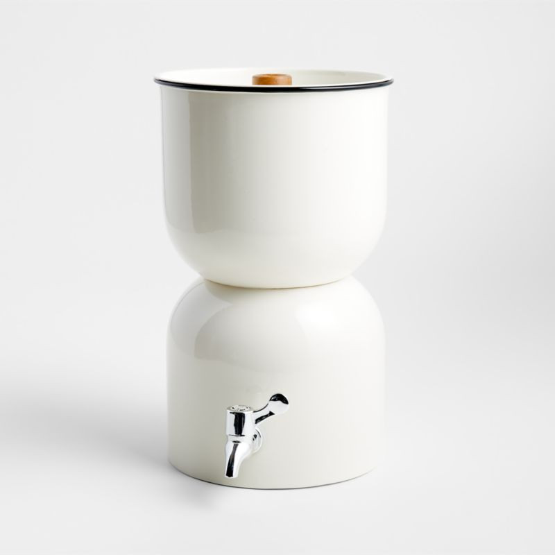 Abilene Enamel Drink Dispenser + Reviews | Crate & Barrel | Crate & Barrel