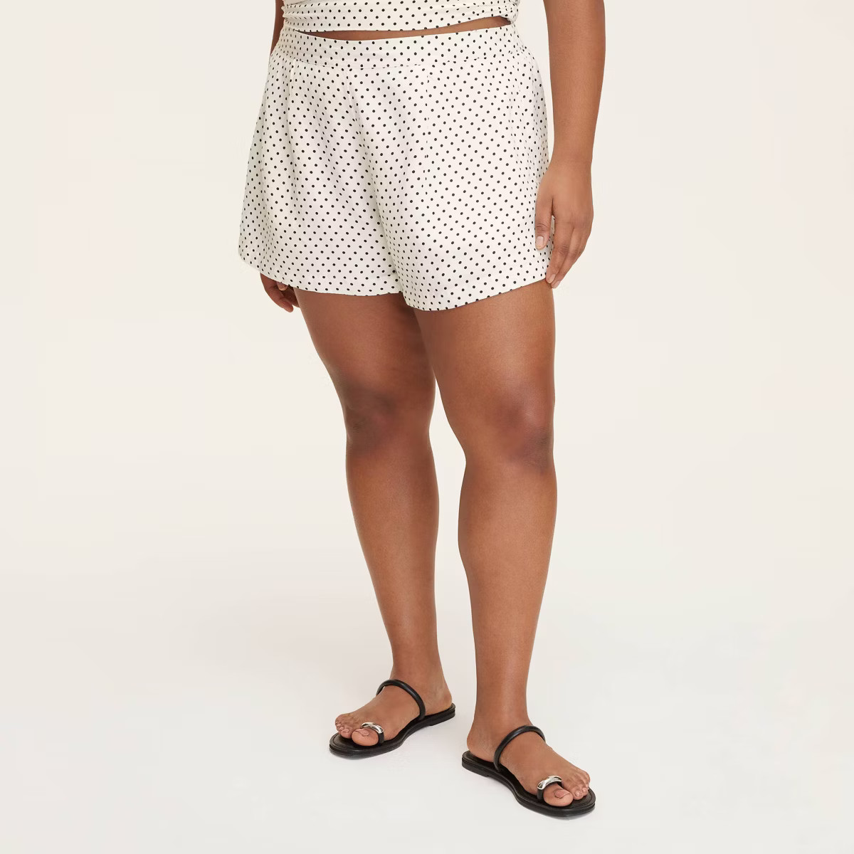 Women's Mini Polka Dot Linen Flared High Rise Shorts - kate spade new york x Target Cream/Black | Target