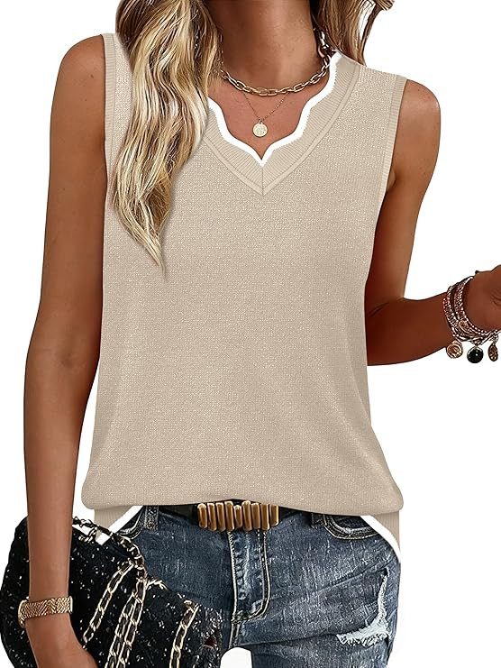 WIHOLL Womens V Neck Lightweight Sweaters Vest Dressy Casual Trendy Tank Tops All-Season Cozy Out... | Amazon (US)