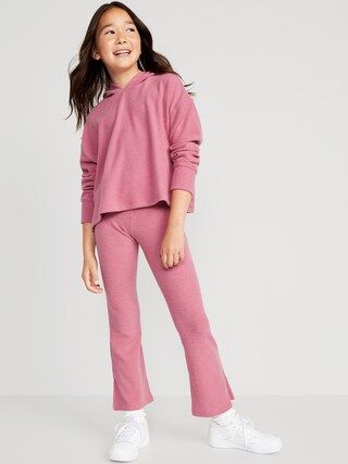 Plush Cozy-Knit Hoodie & Side-Slit Flare Pants Set for Girls | Old Navy (US)