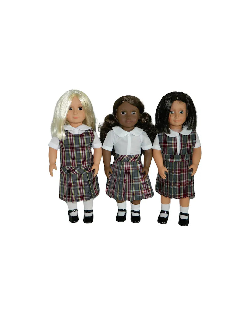 Burgundy, Gray & Yellow Plaid Doll Uniform Set - 18 Inch Doll Uniform, Plaid Doll Uniform, Plaid ... | Etsy (Global)