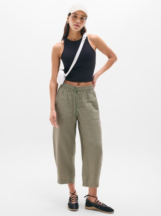 Retreat Linen Easy Barrel Crop Pant | Athleta