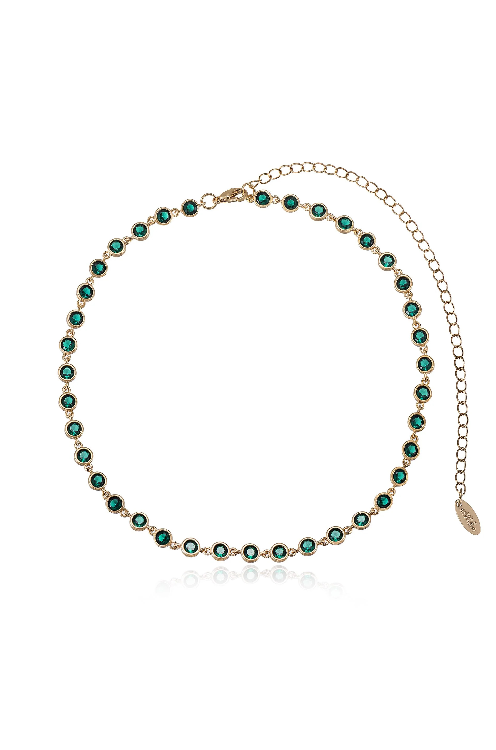 Crystal Disc and 18k Gold Plated Link Necklace | Ettika