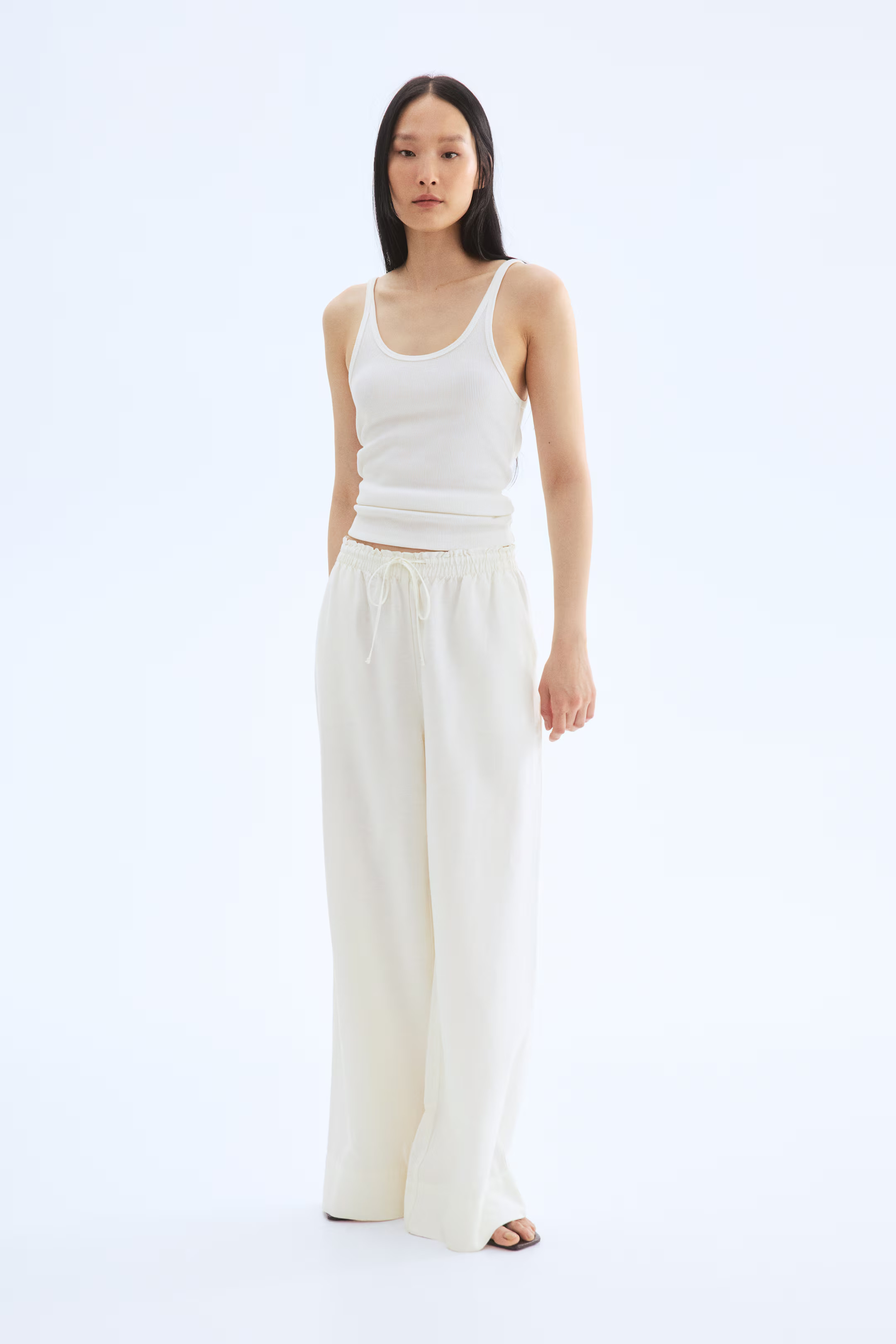 Wide linen-blend trousers | H&M (UK, MY, IN, SG, PH, TW, HK)
