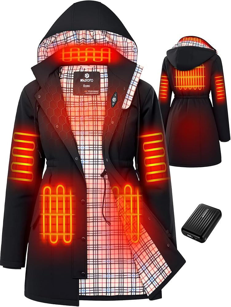 WASOTO Heated Jackets for Women 18400mAh Battery Pack Charger Waterproof Slim Fit Lightweight Hea... | Amazon (US)
