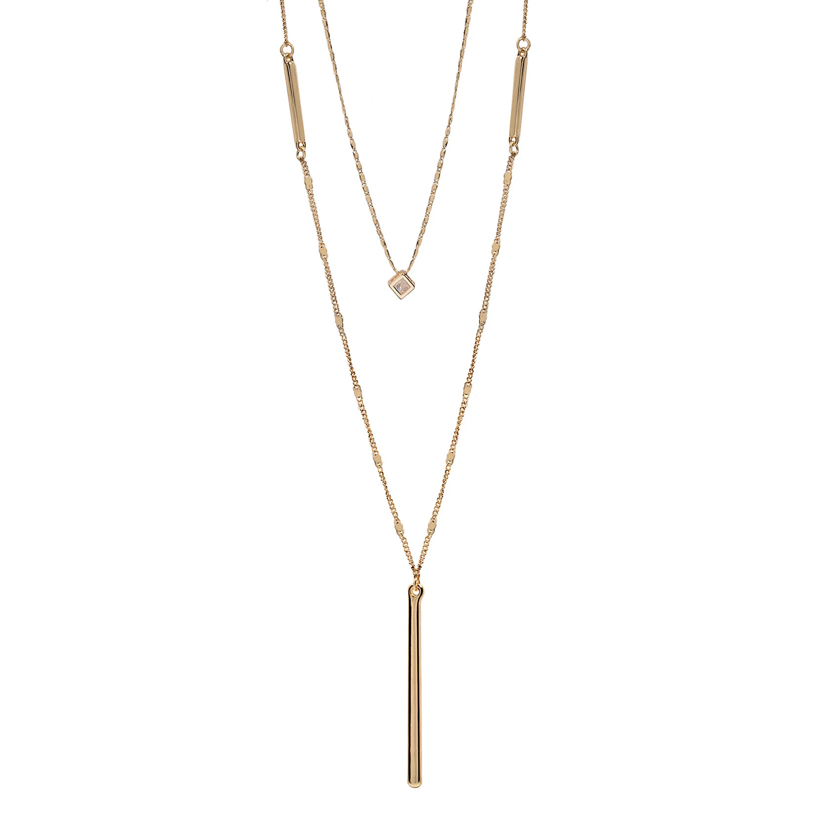 LC Lauren Conrad Multistrand Cube & Stick Pedant Necklace | Kohl's