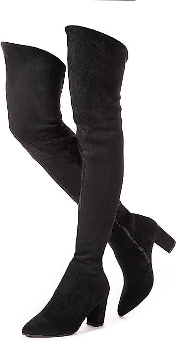 Women Boots Winter Over Knee Long Boots Fashion Boots Heels Autumn Quality Suede Comfort Square H... | Amazon (US)