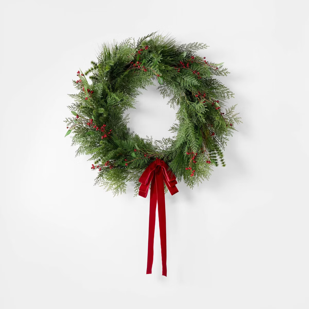 Red and Green Holiday Wreath - Threshold™ designed with Studio McGee | Target