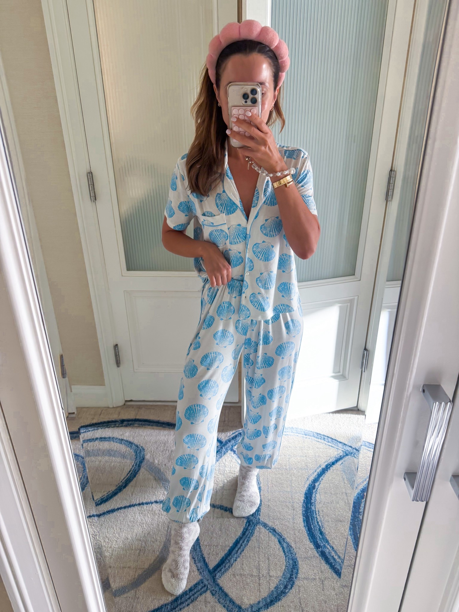 I love these beachy pajamas! Beach shell pajamas. Matching pajama sets. Beach vacation. XXS in both.

#LTKTravel #LTKgrwm #LTKmorningroutine