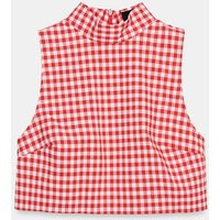 Zara - Gingham Check Crop Top - Red / White - Xl - Woman | Zara UK