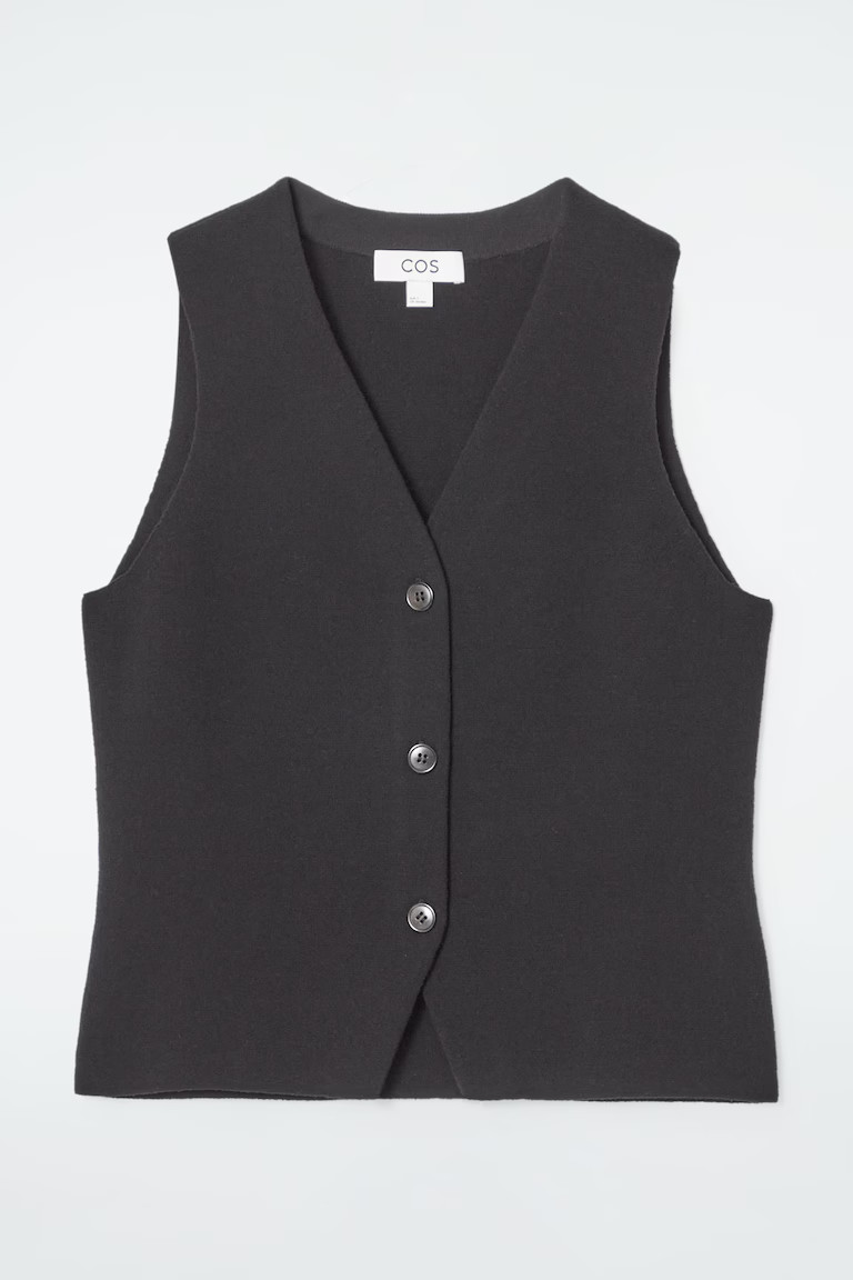KNITTED WAISTCOAT - BLACK | COS UK