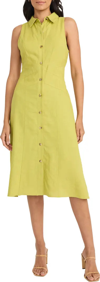 Sleeveless Linen Blend Shirtdress | Nordstrom Rack