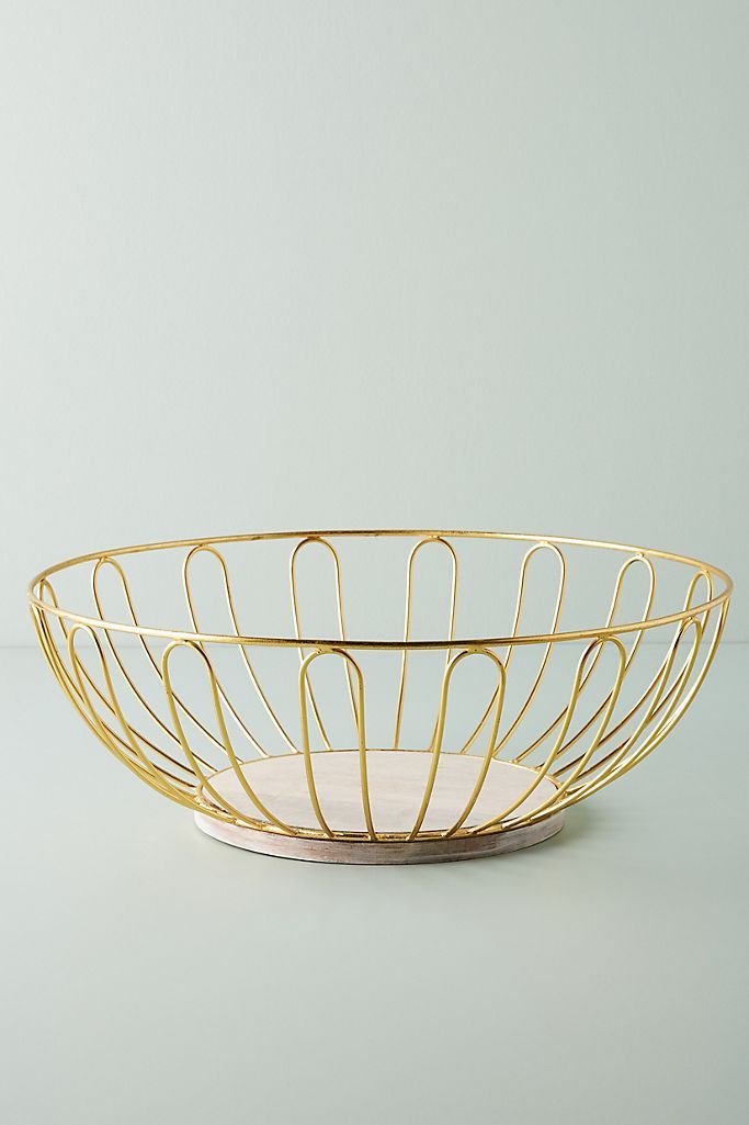 Gold Wire Large Fruit Basket | Anthropologie (US)