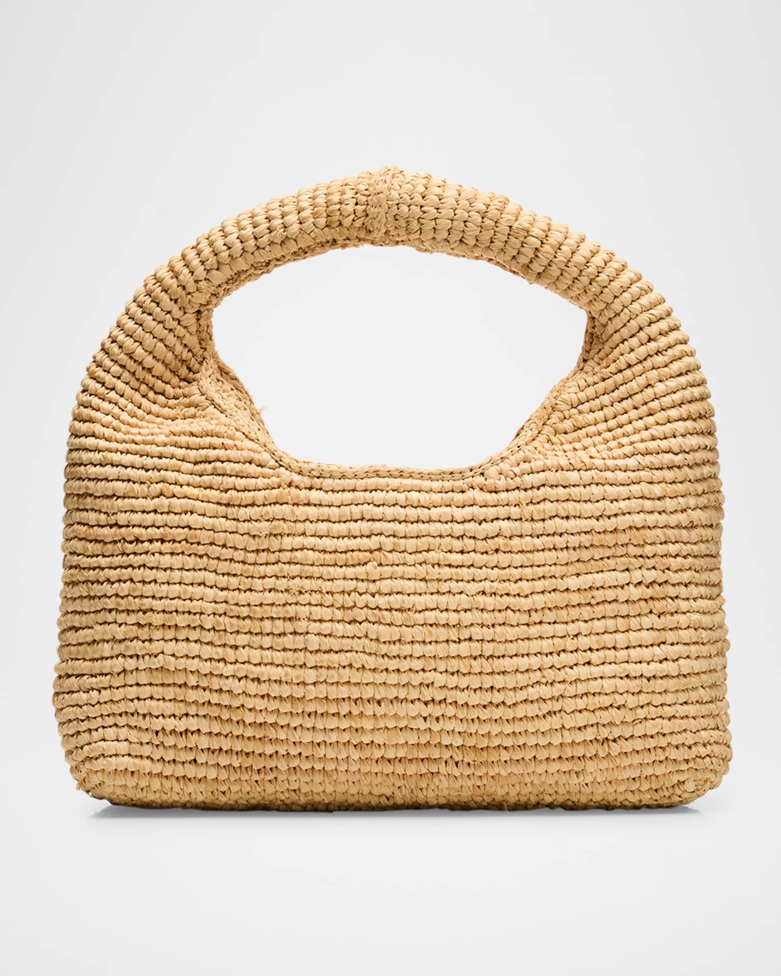 Half Moon Raffia Top-Handle Bag | Neiman Marcus