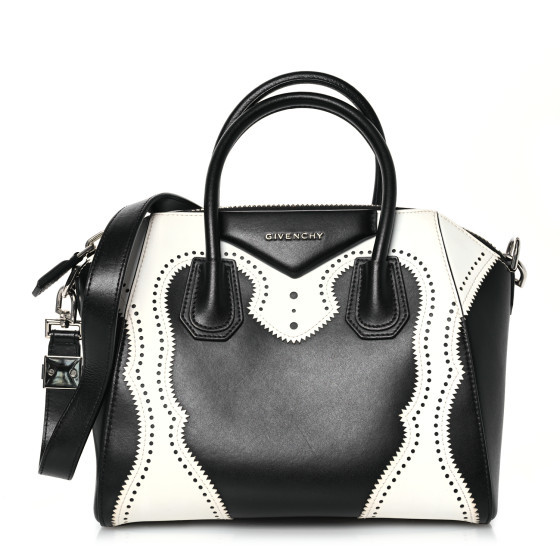 Calfskin Brogue Small Antigona Black White | FASHIONPHILE (US)