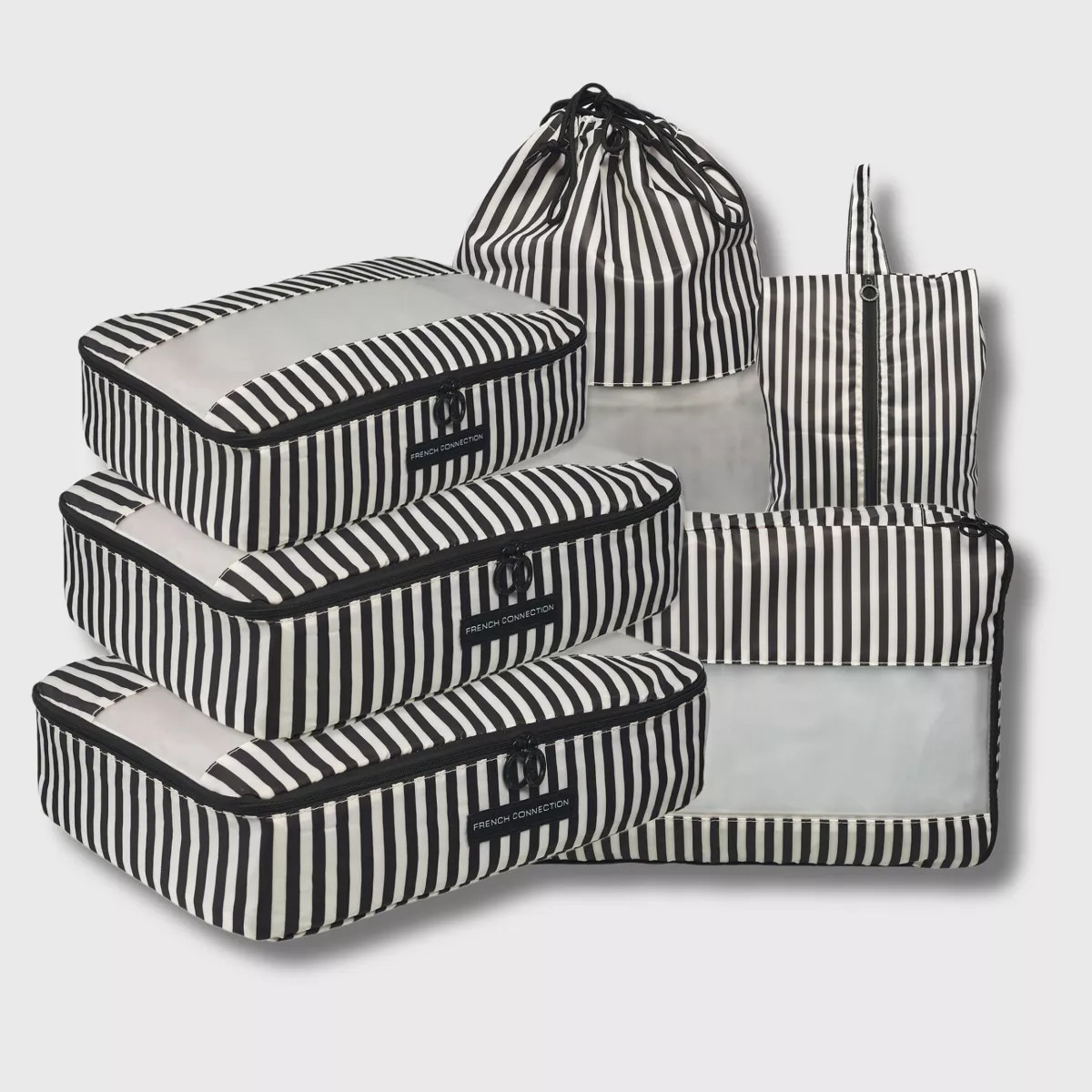 French Connection 6pc Packing Cube Set - Travel Storage Set for Luggage (Striped) | Target