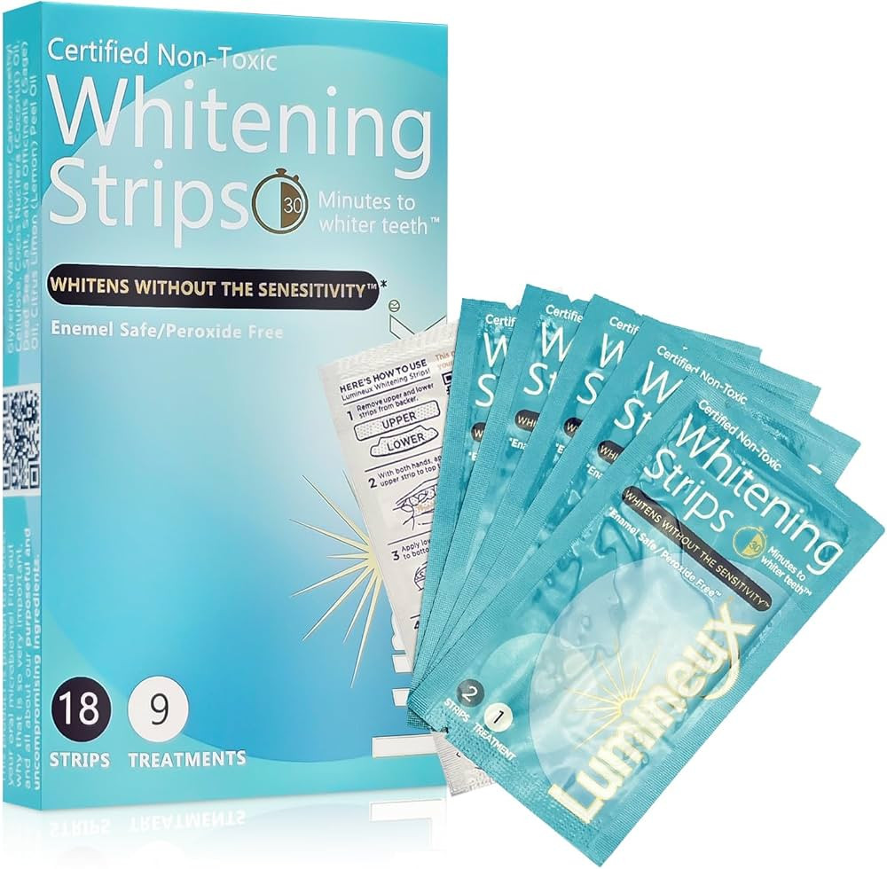 Lumineux Teeth Whitening Strips - 9 Treatments, Peroxide Free, Enamel Safe, Dentist Formulated, N... | Amazon (US)