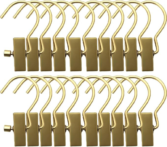 Boot Hangers Clips Hanging Laundry Hooks Clothes Pins Hanger with Clip, Portable Golden Home Trav... | Amazon (US)