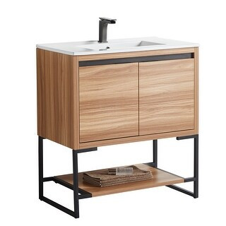Clihome Free-Standing Bath Vanity with White Sink | Bed Bath & Beyond