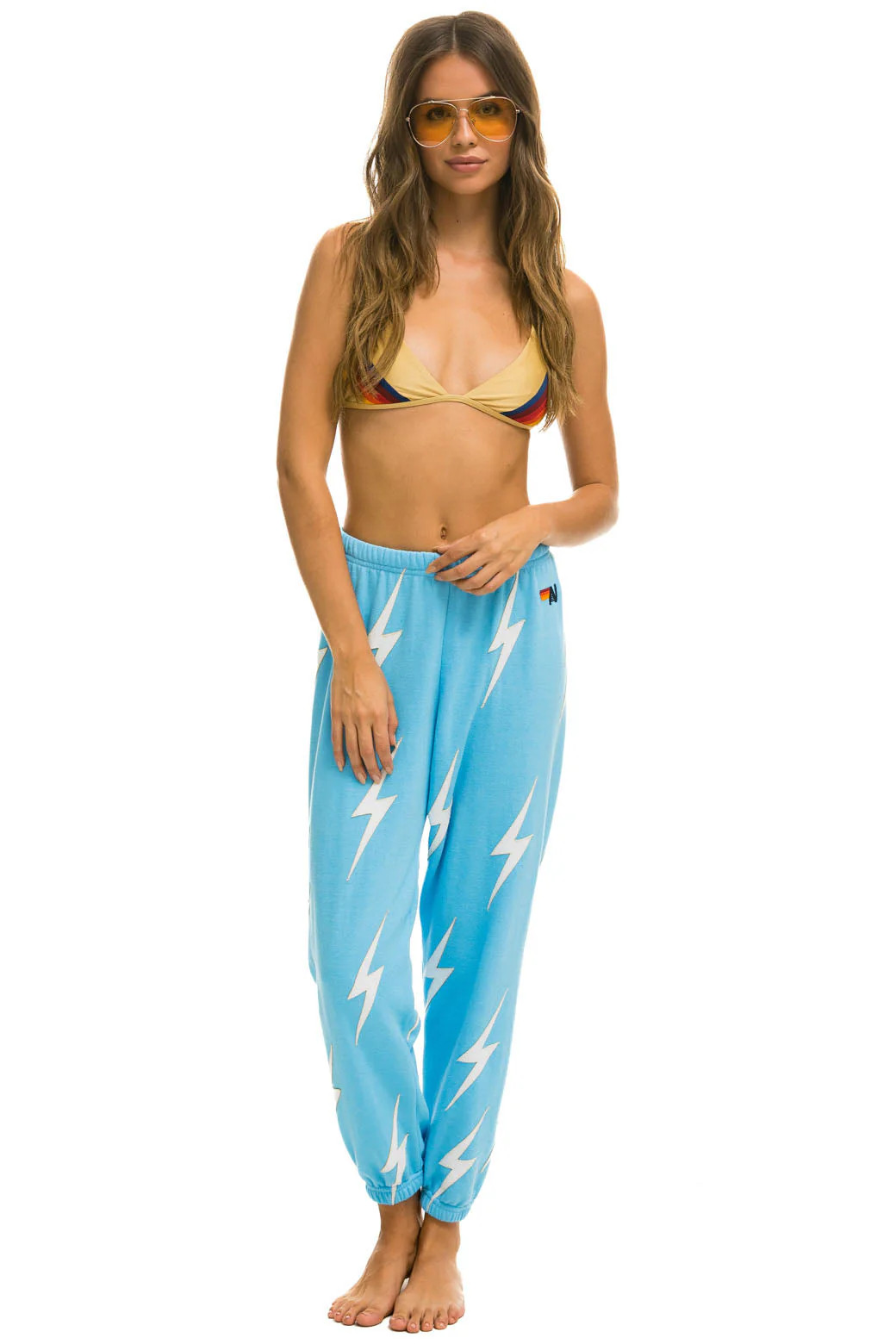 BOLT STITCH REPEAT SWEATPANTS - SKY // WHITE | Aviator Nation