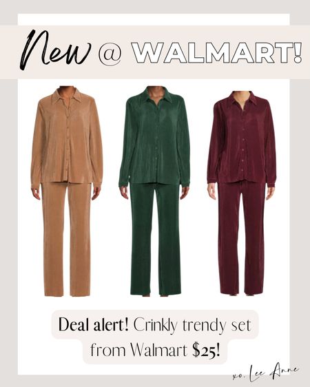 New at Walmart! The trendy crinkle set!

#LTKstyletip #LTKHoliday #LTKsalealert