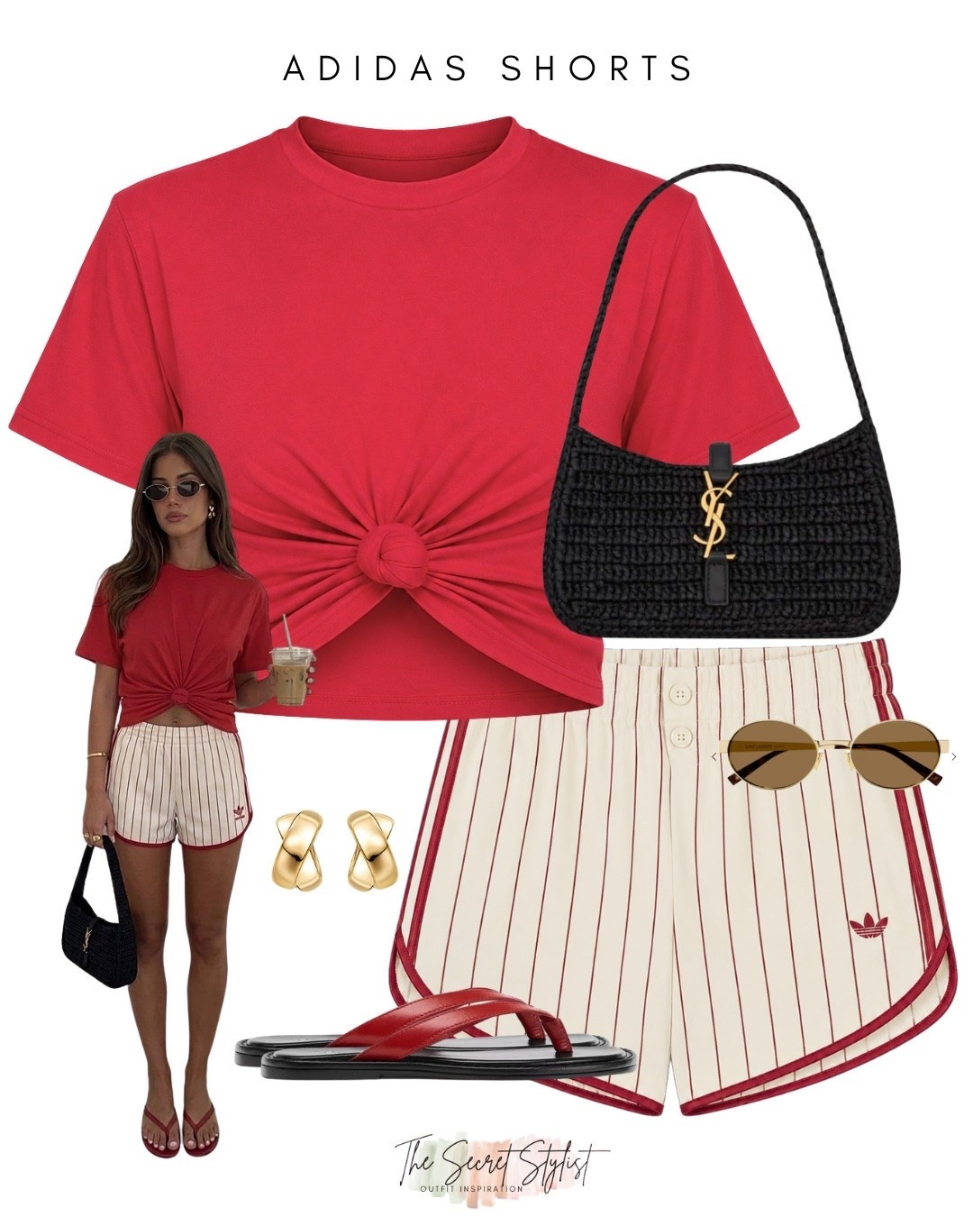 Summer outfit
Adidas pinstripe Firebird shorts
Red knot tshirt
City break outfit
Casual outfit ideas

#LTKspring #LTKsummer