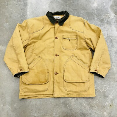 Vintage LL BEAN Flannel Lined Canvas Chore Field Barn Coat Jacket Men’s XL  | eBay | eBay US