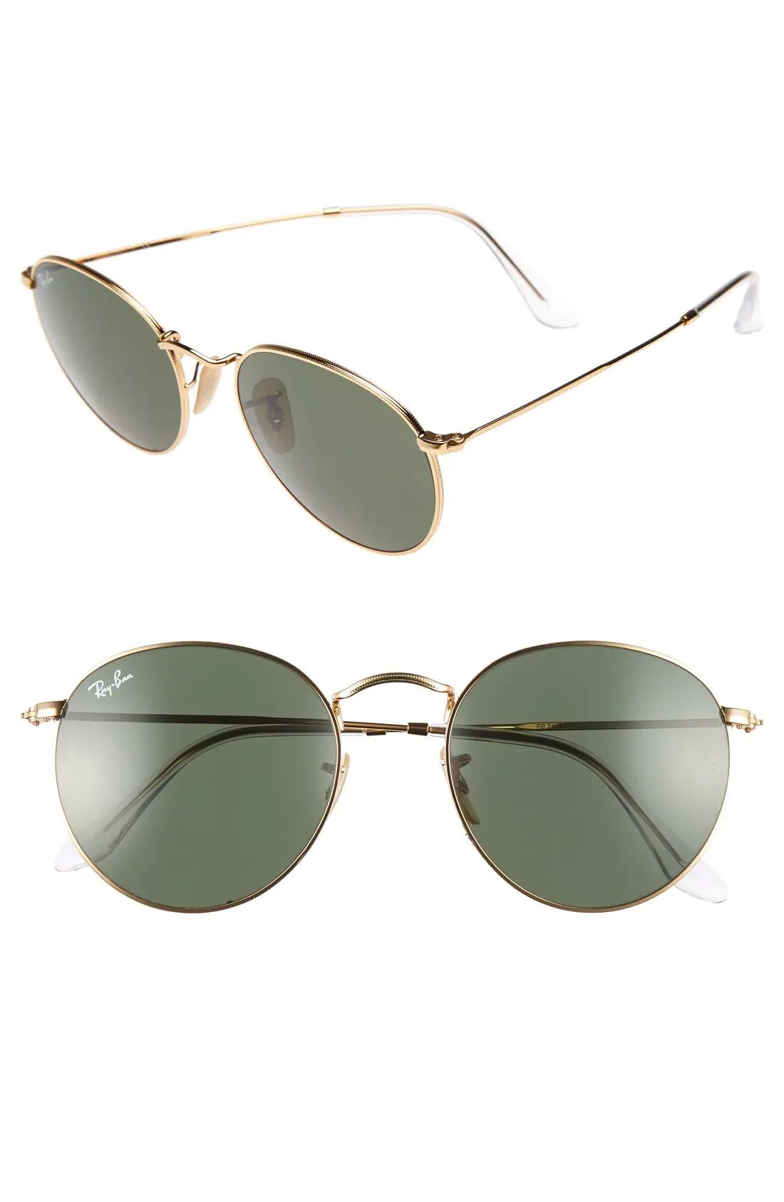 Ray-Ban Icons 53mm Retro Sunglasses - Gold/ Green | Nordstrom
